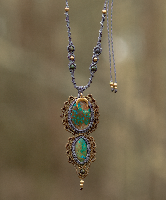 Parrot wing chrysocolla necklace